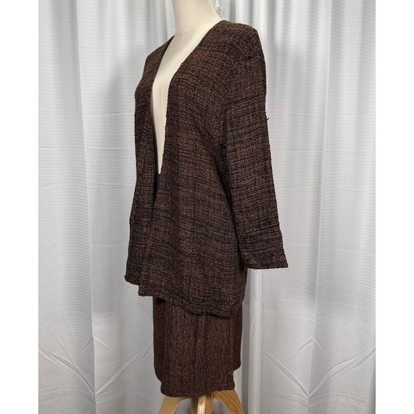 Zonda Nellis Dresses & Skirts - Vintage Designer Zonda Nellis 2 Pc Jacket & Skirt Set Brown Tweed Women's Size S